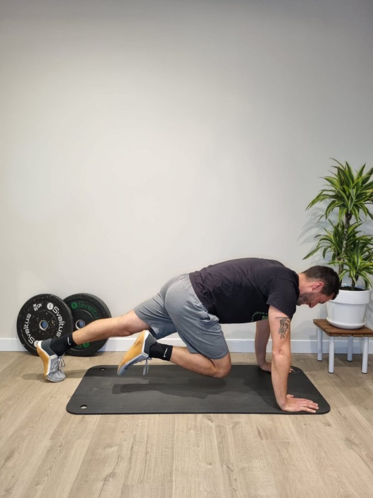 Exercice mountain climber cardio pour sport à domicile